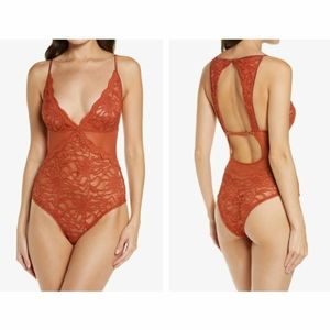 Free People Floral Lace Bodysuit